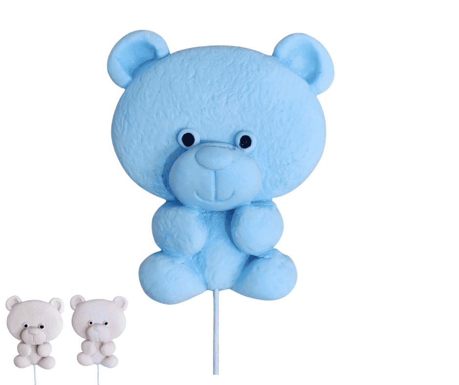 Furry Icing Teddy Bear On Wire – view 2