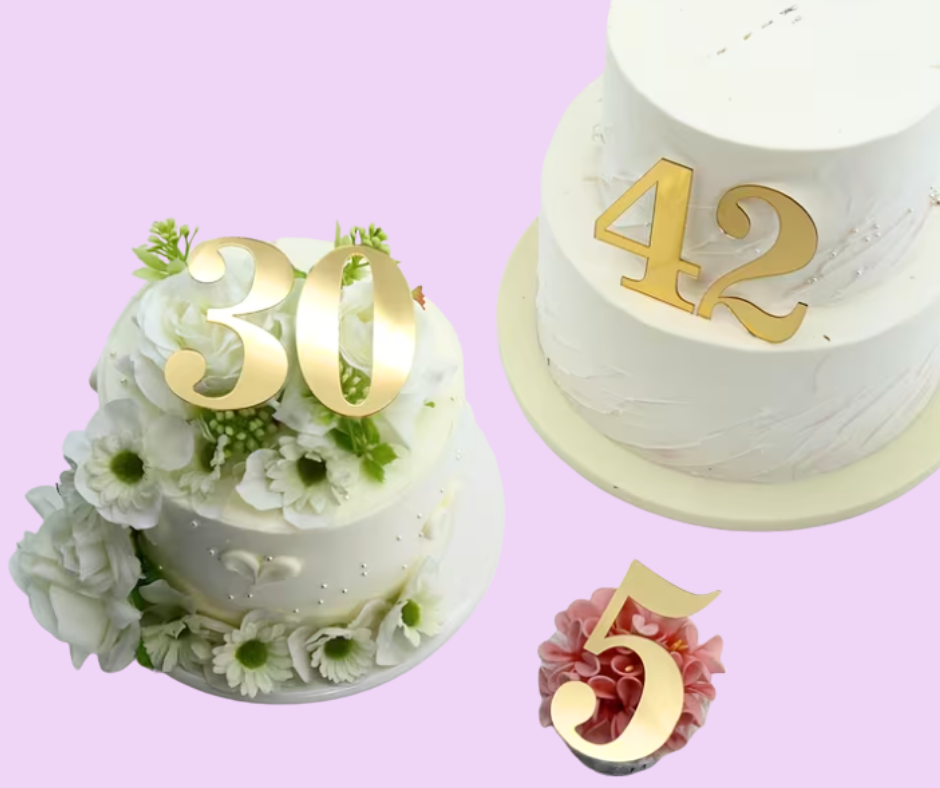 Gold Mirror Numbers 10pcs