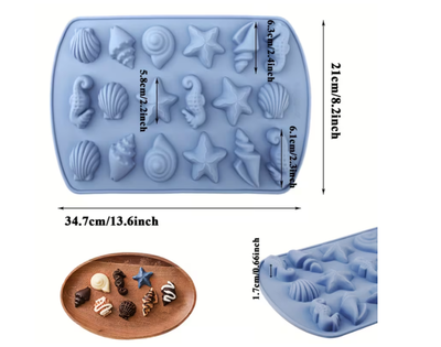Large Seahorse Starfish and Shell Mould