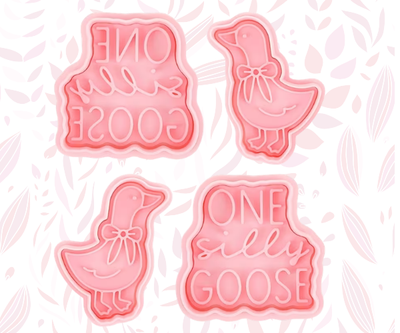 Silly Goose Cookie Cutters with Embossing Stamps 2PC