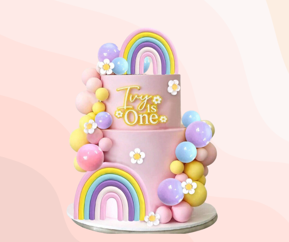 30pcs Rainbow Cake Ball Toppers