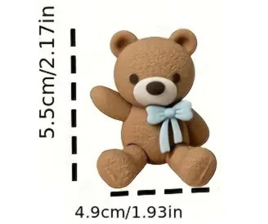 Baby Bear Cake Topper with Blue Bow