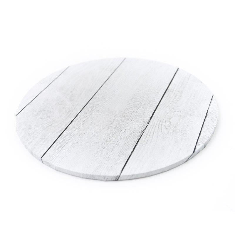 Food Presentation Board (WHITE PLANKS) - 10" ROUND