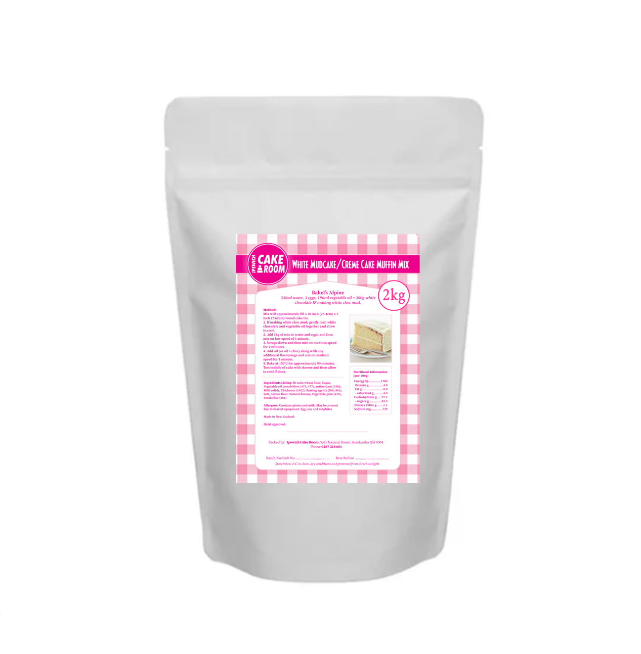 Cake Mix Bakels White Mud Creme Cake Muffin Mix 2kg