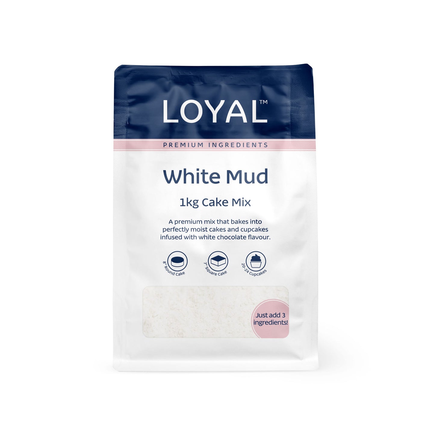 Cake Mix Loyal 1kg White Mud Cake Mix