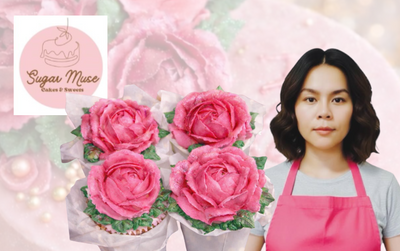Buttercream Rose Flower Cupcake Class - SAT 9th of May 1pm