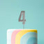 Cake Topper Bold Silver Number 4