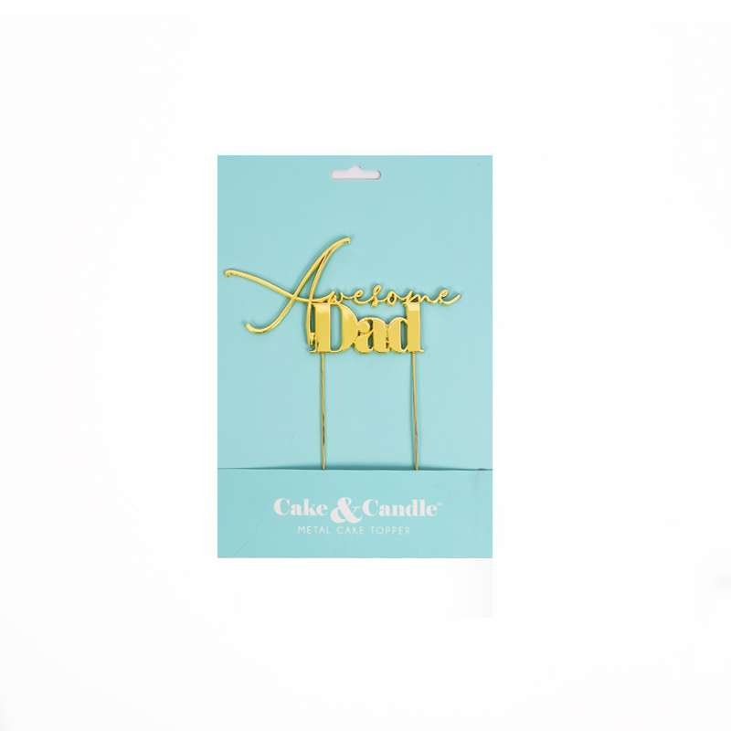GOLD Metal Cake Topper - AWESOME DAD – view 3