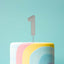 Cake Topper Bold Silver Number 1