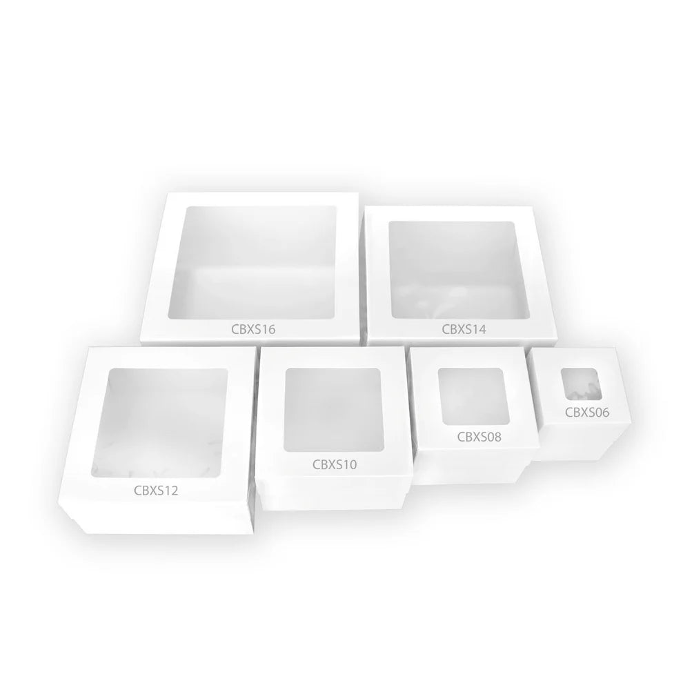 LOYAL 6" Low Square Cake Boxes with Top Window