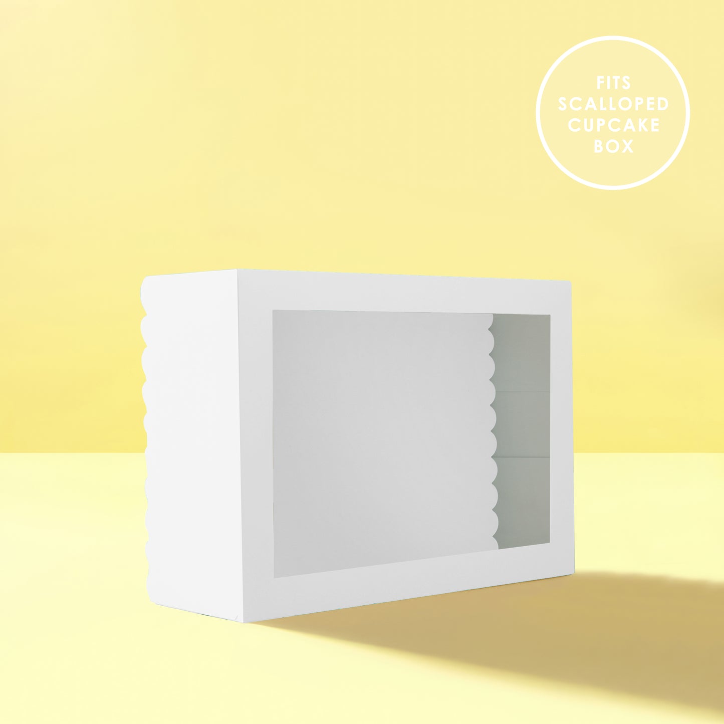 RECTANGLE Dual-Colour Scalloped Cake Board - WHITE & BLACK