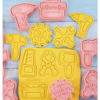 8pcs Gear & Toolbox Wrench Cookie Cutter Set