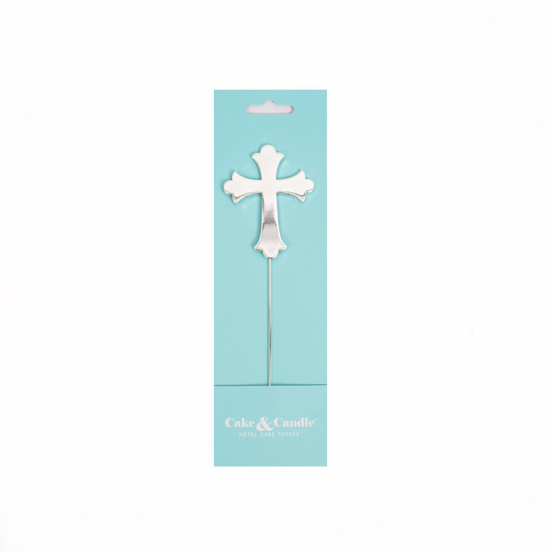 Cake Topper Cross Silver Plated