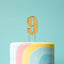 Cake Topper Bold Gold Number 9
