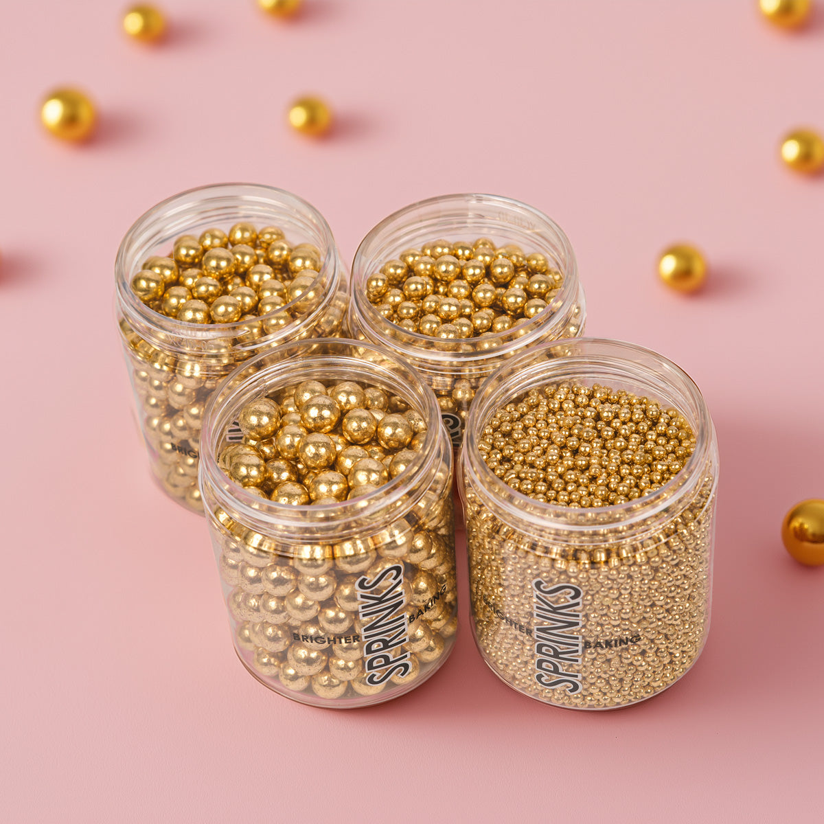 Crunchy SHINY GOLD 2mm Sprinkles (75g)