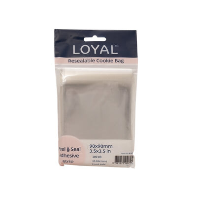 LOYAL Food Safe Resealable Cookie Bags | 100 Pack (Various Sizes)