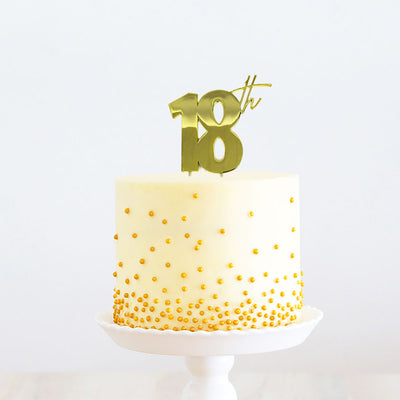 Cake Topper 18th Metal Cake Gold