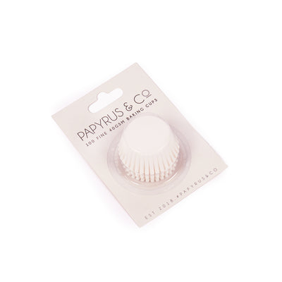 Mini WHITE Greaseproof Paper Baking Cups (50 pack) - 35mm Base