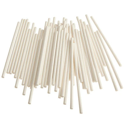 Lollipop Stick ICR 6" White 100 pack