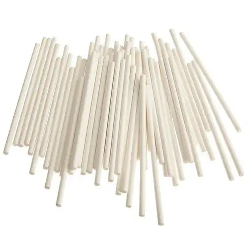 Lollipop Stick ICR 6" White 100 pack