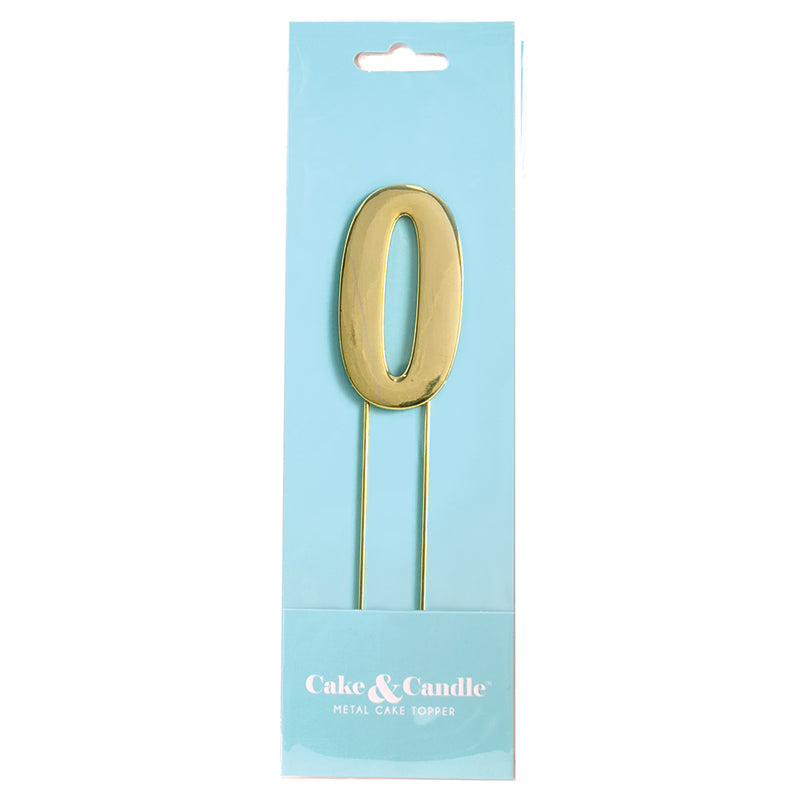 Cake Topper Bold Gold Number 0