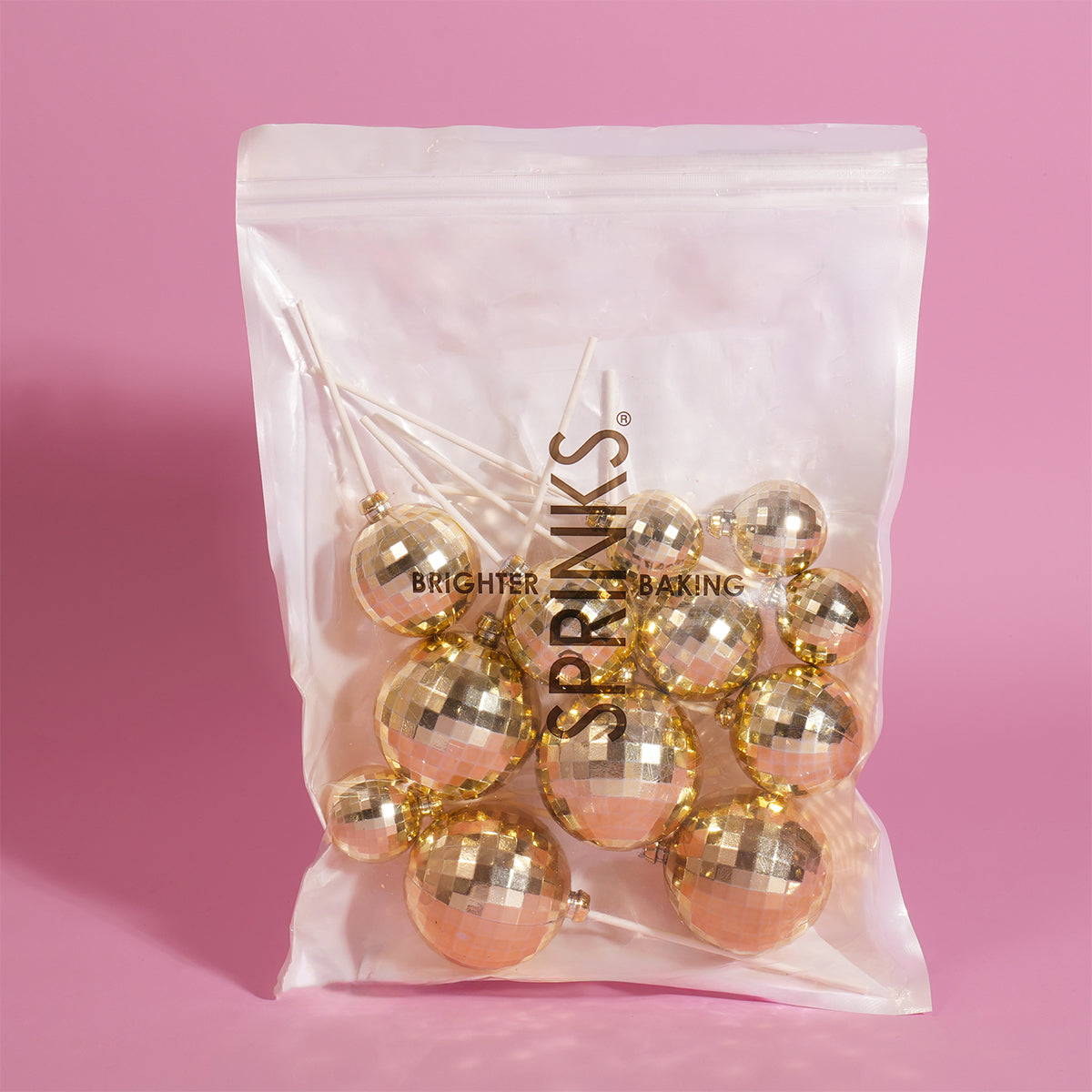 SPRINKS 12 Piece Disco Ball Toppers - GOLD