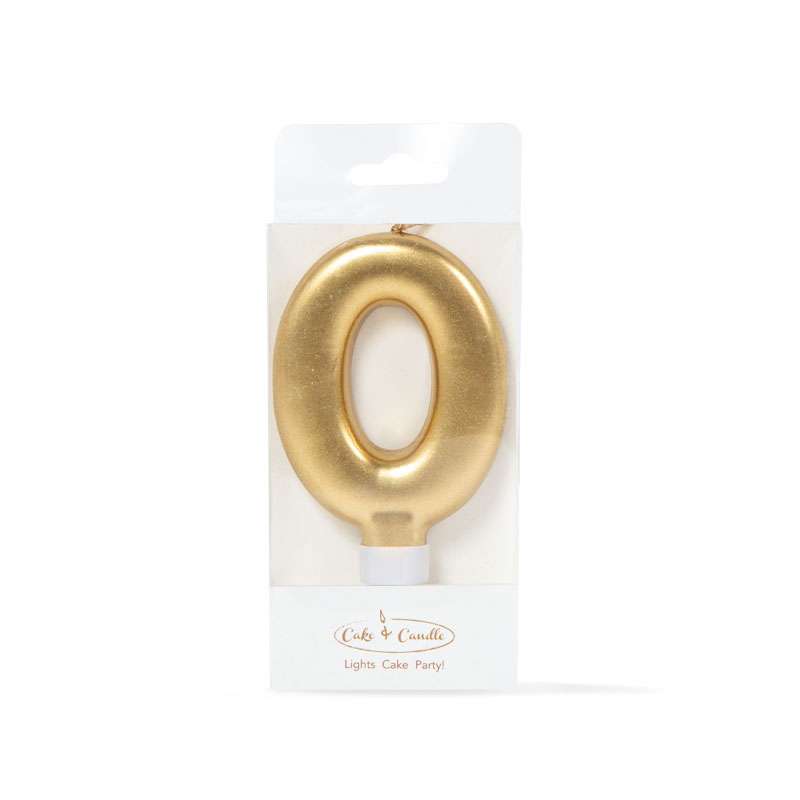Number 0 Candle Gold Single