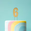 Cake Topper Bold Gold Number 6