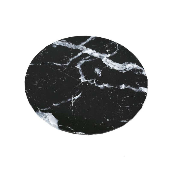Food Presentation 12" Black Marble Cake Board | Round
