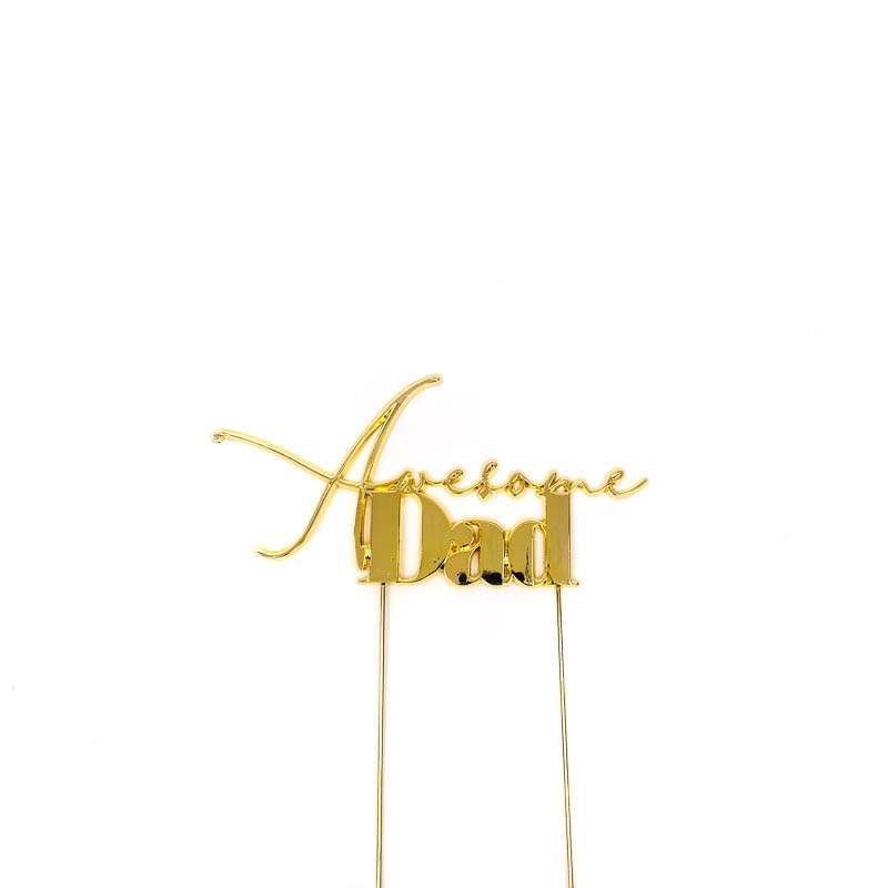 GOLD Metal Cake Topper - AWESOME DAD – view 4