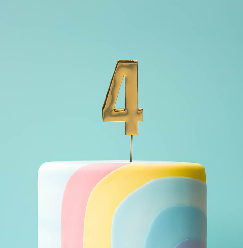 Cake Topper Bold Gold Number 4 – Ipswich Cake Room