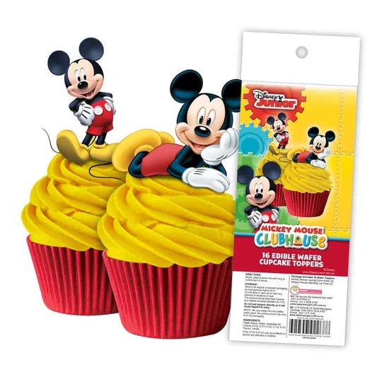 Edible Wafer Cupcake Toppers Mickey Mouse 16 piece pack