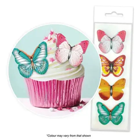 Mixed Butterfly Wafer Toppers Packet Of 16 (Cake Craft)