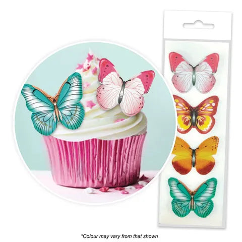 MIXED BUTTERFLY | WAFER TOPPERS | PACKET OF 16 (CAKE CRAFT)