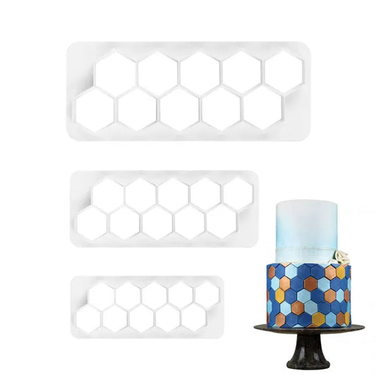 HEXAGON PATTERN IMPRESSION CUTTER SET 3 PIECES