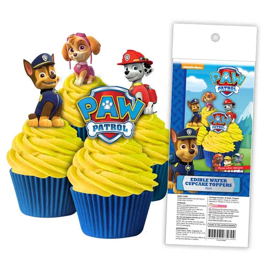 Edible Wafer Cupcake Toppers Paw Patrol 16 piece pack