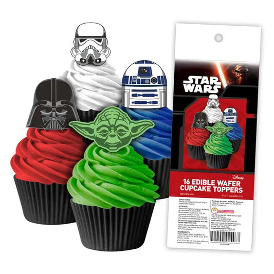 Edible Wafer Cupcake Toppers Star Wars 16 piece pack