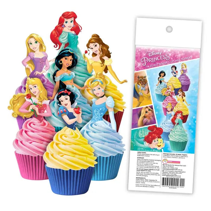 Edible Wafer Cupcake Toppers Disney Princess 16 piece pack