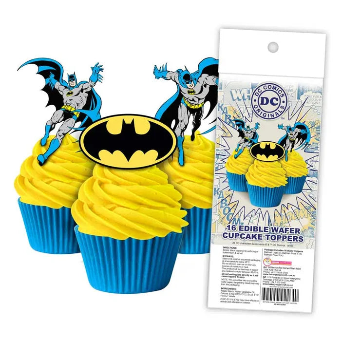 Edible Wafer Cupcake Toppers Batman 16 piece pack