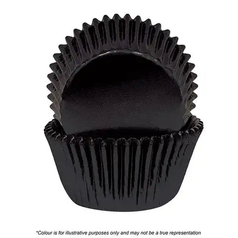 Cake Craft 390 Mini Black Foil Baking Cups | 72 Pack