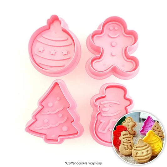 Cookie Cutter Christmas Plunger 4pc Set