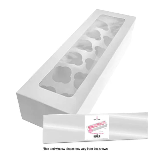 CUPCAKE BOX 12 HOLE 4 INCH HIGH C/C LONG