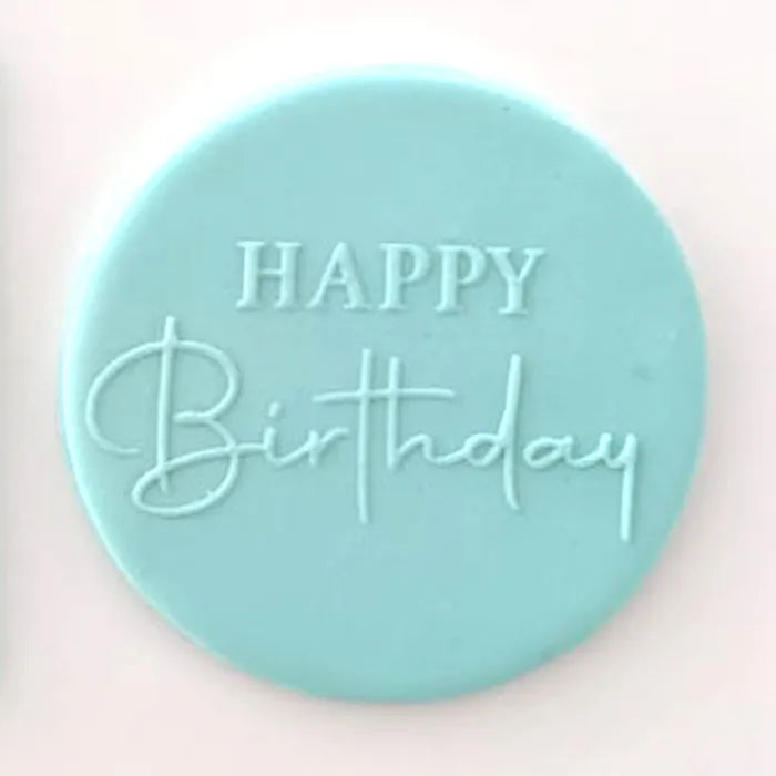 Cookie Stamp Happy Birthday Script Debosser