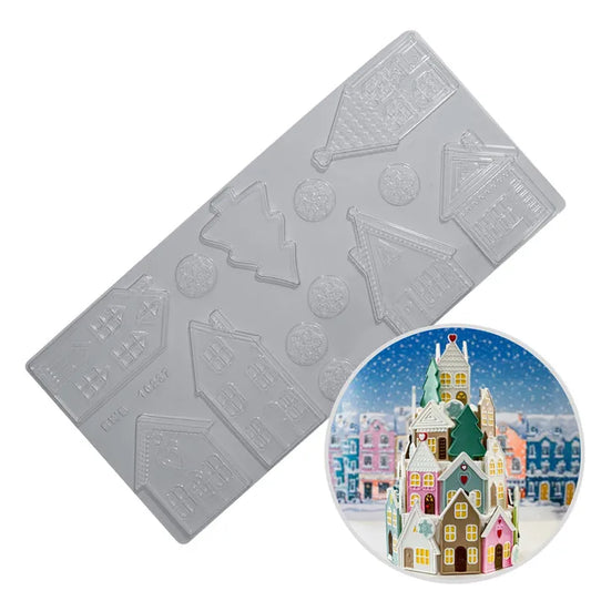 CHRISTMAS HOUSES MOULD 1 PIECE