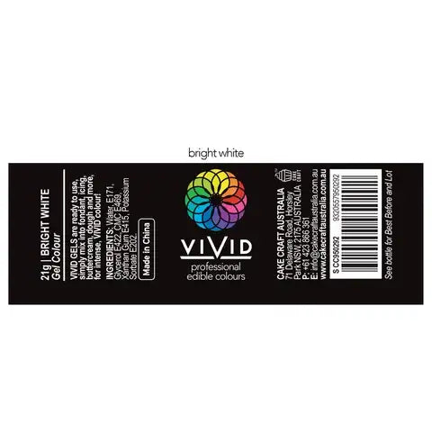 Food Colour Bright White Gel 21g VIVID – view 2