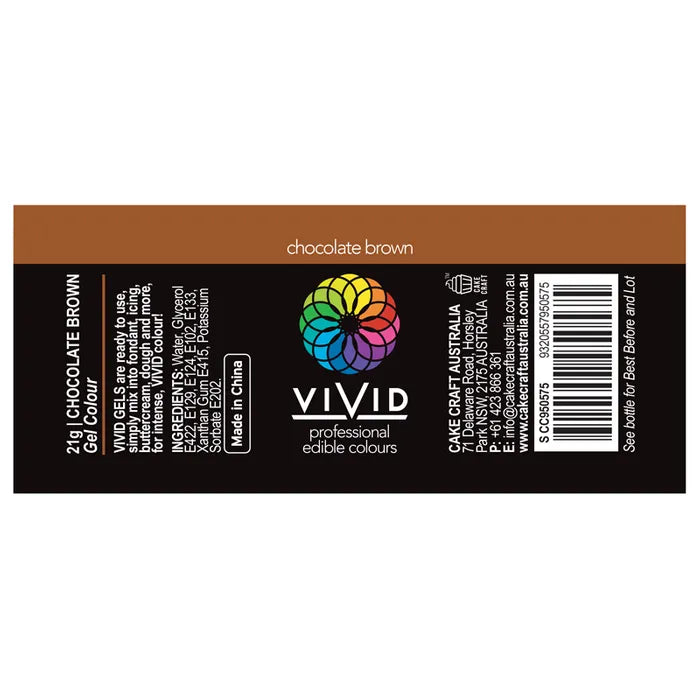 Food Colour Chocolate Brown Vivid Gel Colour 21g