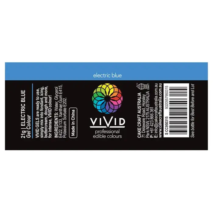 Food Colour Electric Blue Gel Colour 21g VIVID – view 2