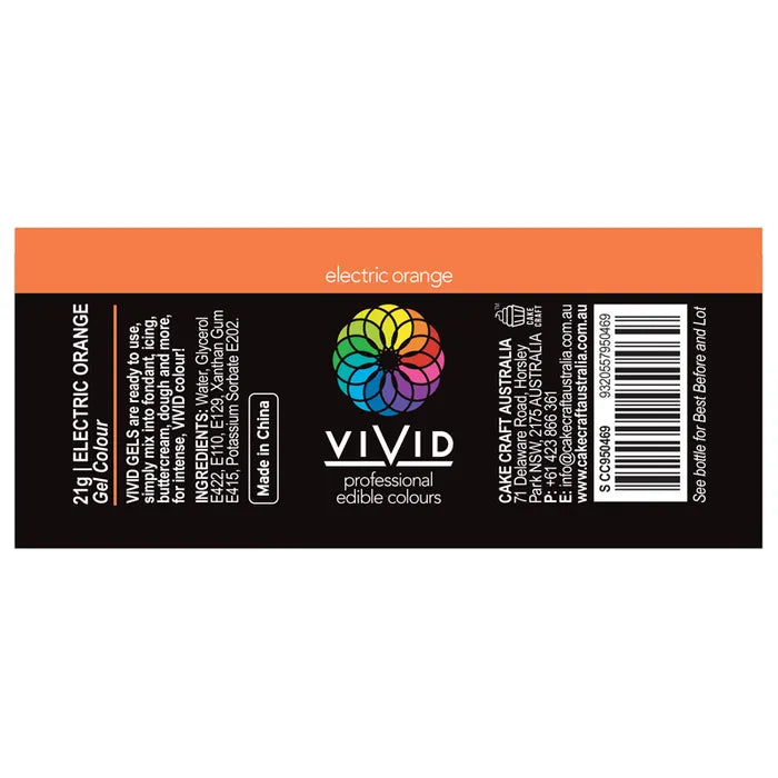 Food Colour Electric Orange 21g VIVID