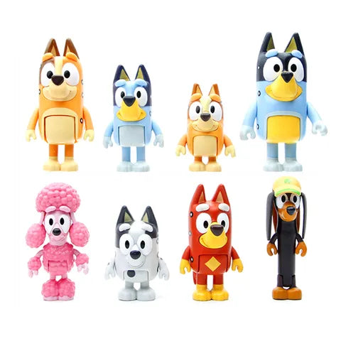 Plastic Figurines BLUEY 8 Piece Set