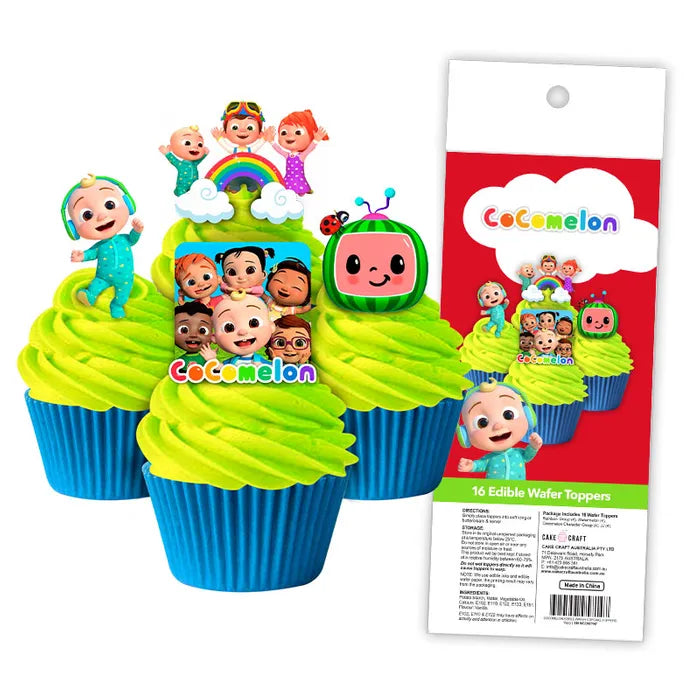 Edible Wafer Cupcake Toppers Cocomelon  16 piece pack